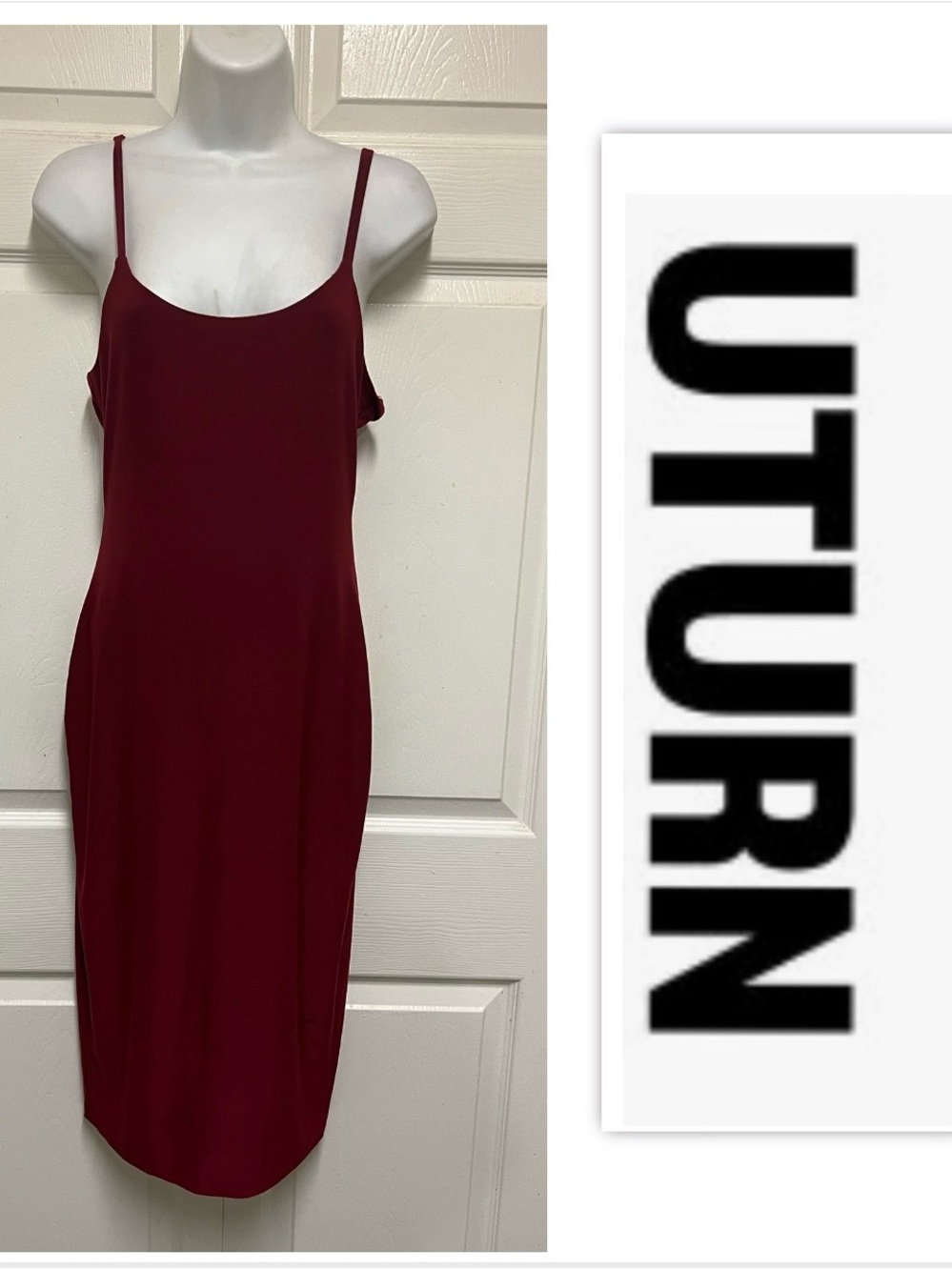 U Turn Burgundy Bodycon Midi Dress